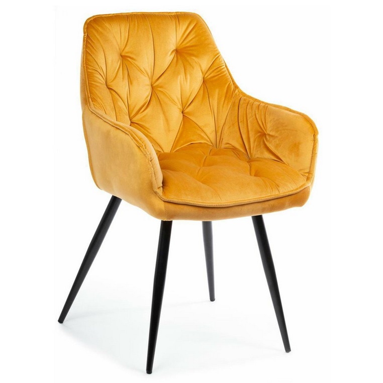 Krzesło pikowane Hana black Orange